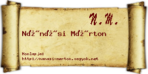 Nánási Márton névjegykártya